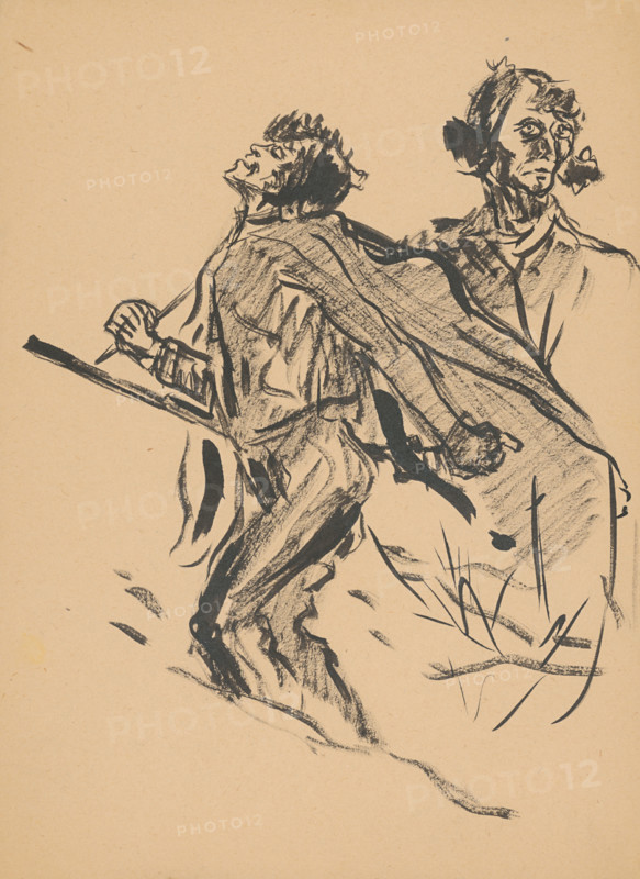 Hunter and figure, 1st half 20th century.