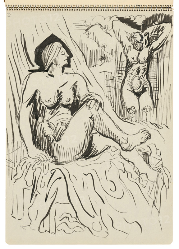 Sketchbook 22 Two Female Nudes, 1st half 20th century.
