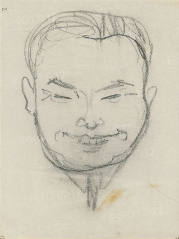 Sketchbook 3 Smiling face (sketch), 1st half 20th century.