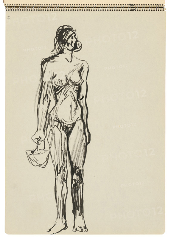 Sketchbook 22 Standing Woman with a basket, 1st half 20th century.