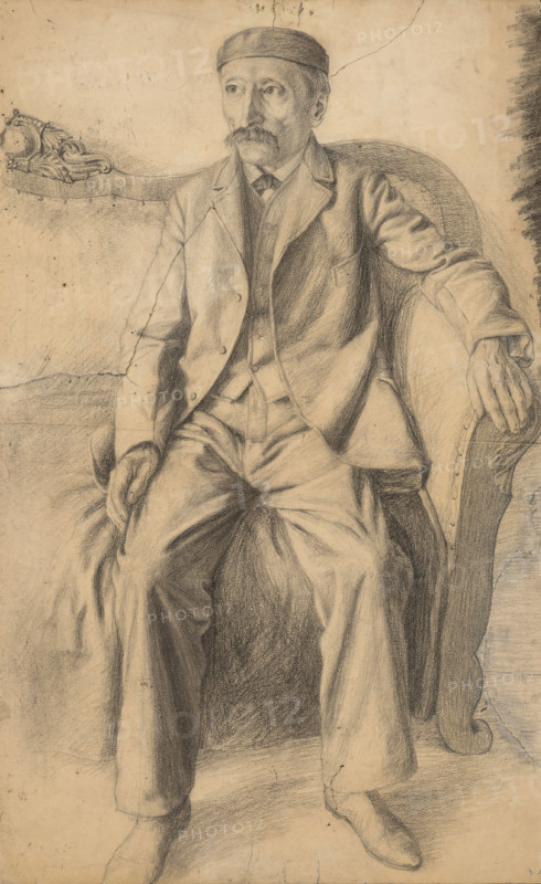Study of a seated man on a sofa, 1920-1929.