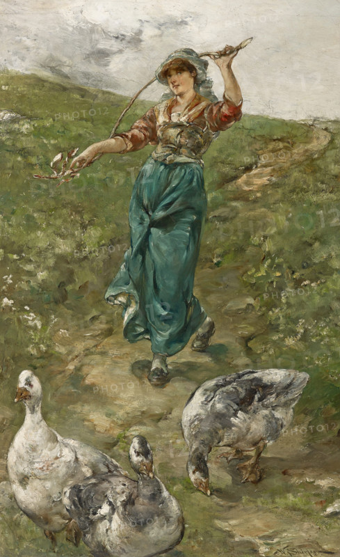 The Goose Herd, before 1890. Creator: Walter Shirlaw.