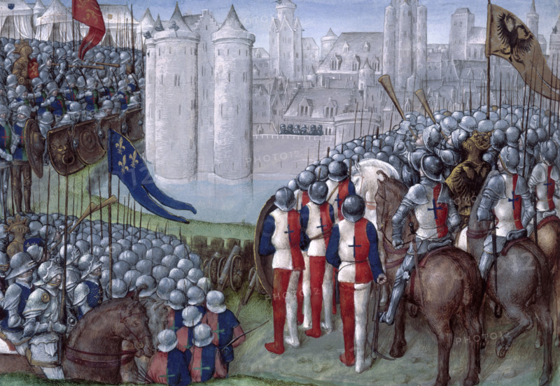 Crusaders besieging Damascus, late 15th century.  Creator: Unknown.