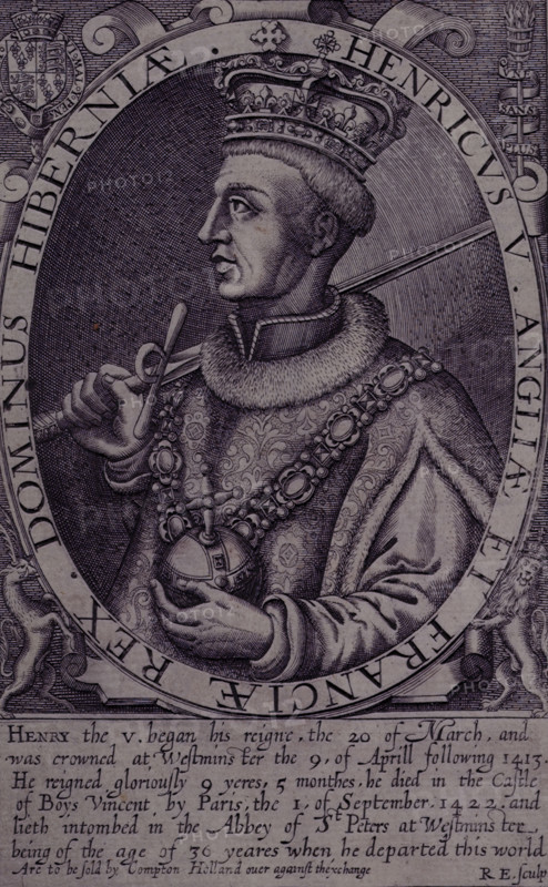 Portrait of Henry V, 1618.  Creator: Renold Elstrack.
