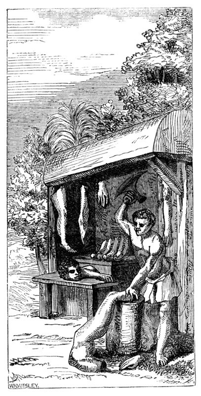 'Butcher's Shop of the Anziques', 1598, (1863). Creator: WH Wesley.