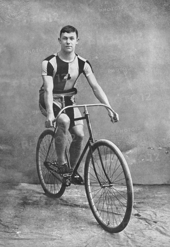 Portrait of the cyclist AW Harris, 1896.  Creator: Unknown.