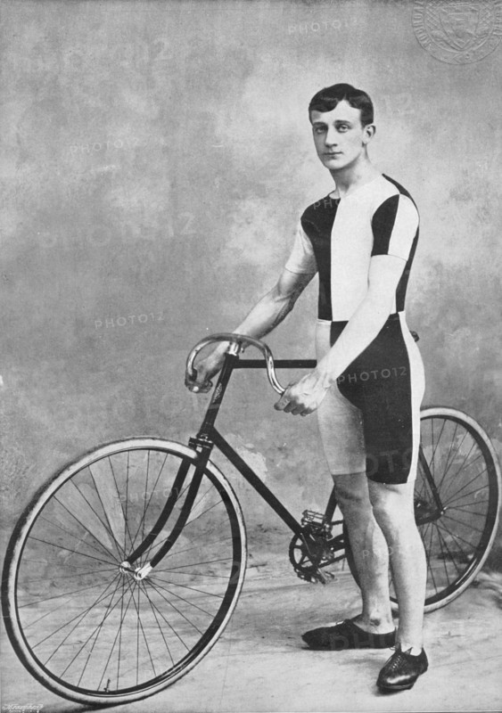 Portrait of the cyclist T Osborne, 1896.  Creators: T Osborne, RW Thomas.