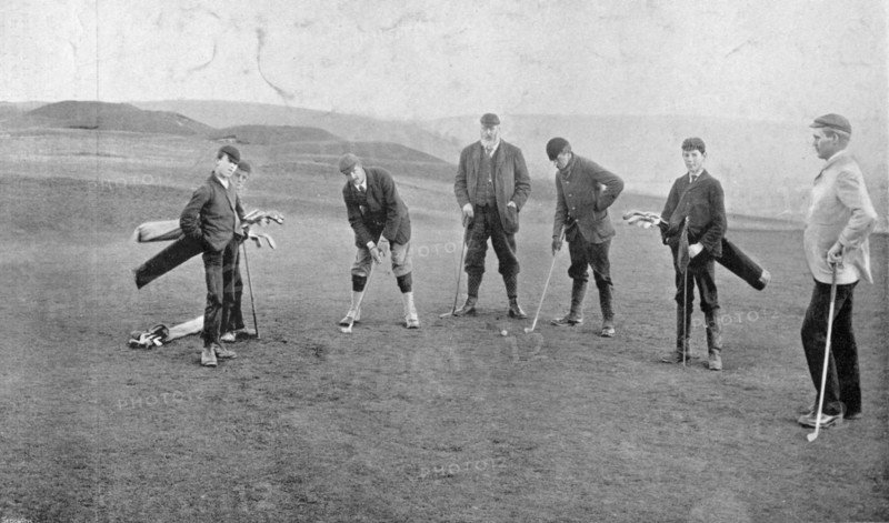 Golfers at The Winchester Golf Links, 1896. Creator: RW Thomas.