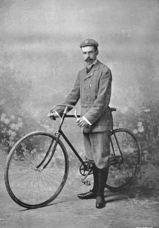 Portrait of the cyclist AW Horton, 1896.  Creator: Symmons & Thiele.