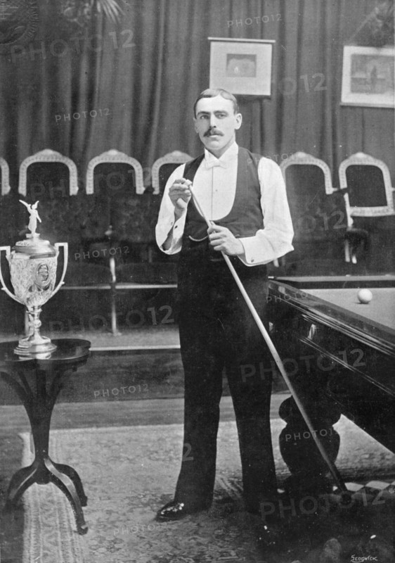 Portrait of the billiards player E Dawson, 1896.  Creator: RW Thomas.