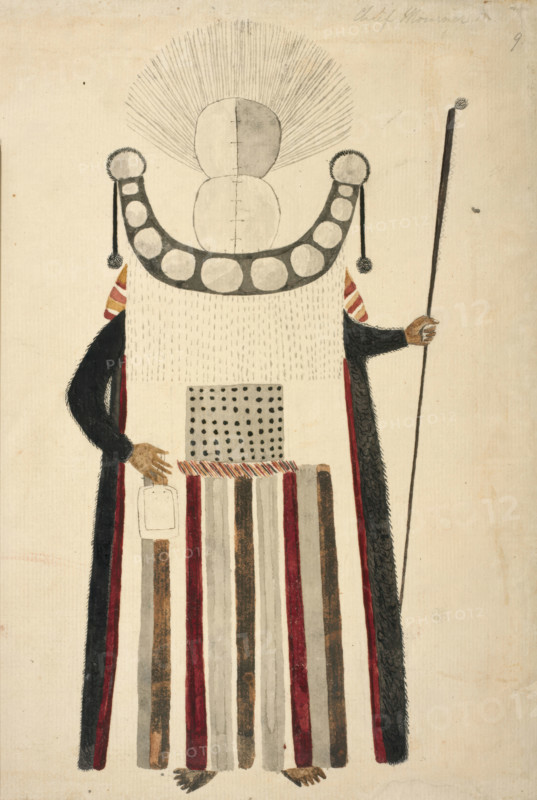 A Chief Mourner of Tahiti, 1769.  Creators: Alexander Buchan, John Frederick Miller.