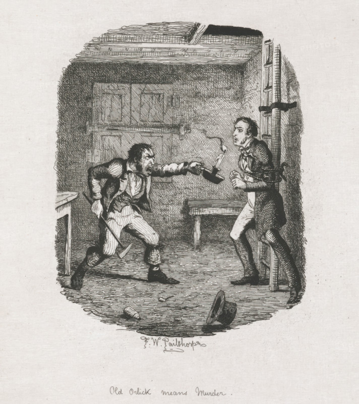 Old Orlick means murder - Great Expectations, 1885. Creator: Frederick William Pailthorpe.