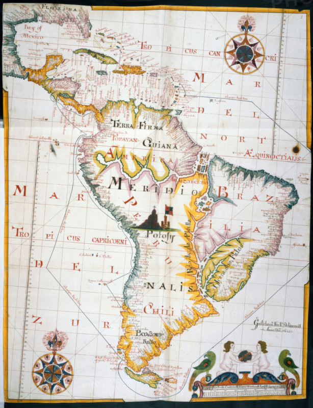 Map of the West Indies and South America, 1683.  Creator: William Hack.