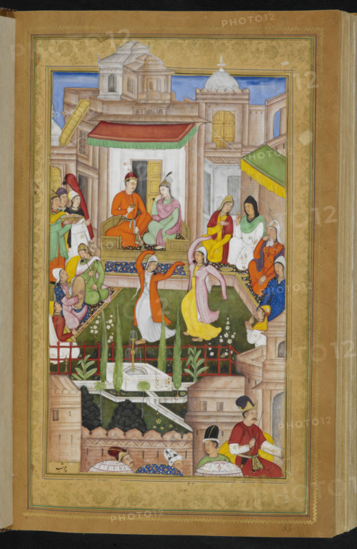 Iskandar with Nushaba being entertained, 1595. .  Creator: Bhureh.