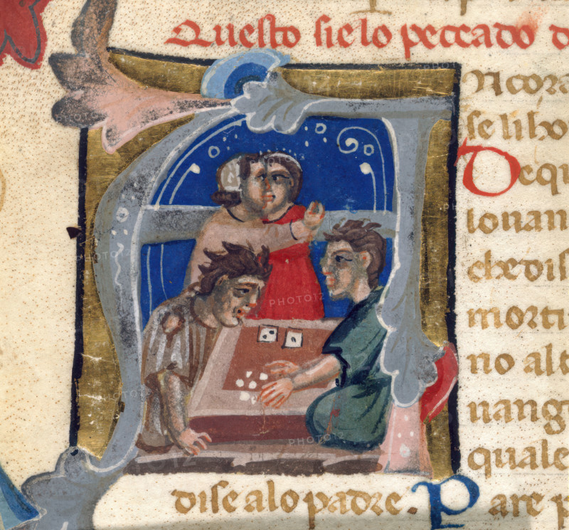 Dice players, 14th century. Creator: Unknown.