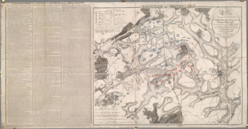 Map of the Battle of Waterloo, 1815, (1816). Creator: Unknown.