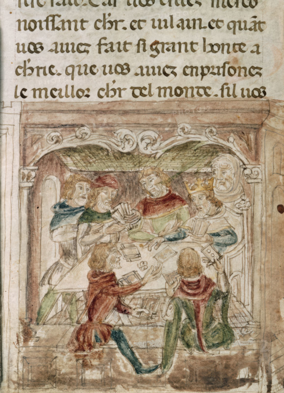 Men playing cards, c1352.  Creator: Unknown.