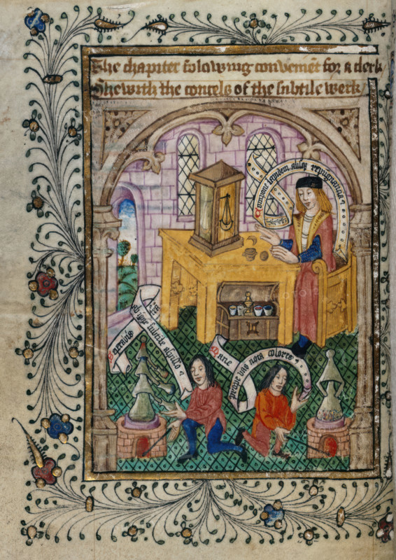 Preparation of experiments, c1477.  Creator: Unknown.