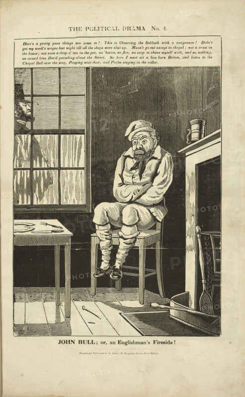 'The Political Drama No. 4: John Bull; or, an Englishman's fireside!', 1834-1835.  Creator: Charles Jameson Grant.