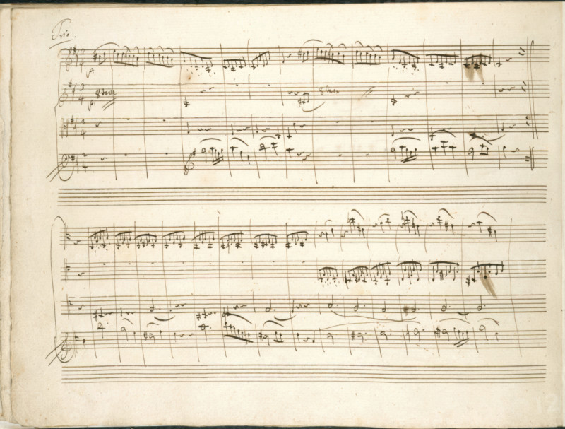 Mozart's String Quartet in D, 1789.  Creator: Mozart.
