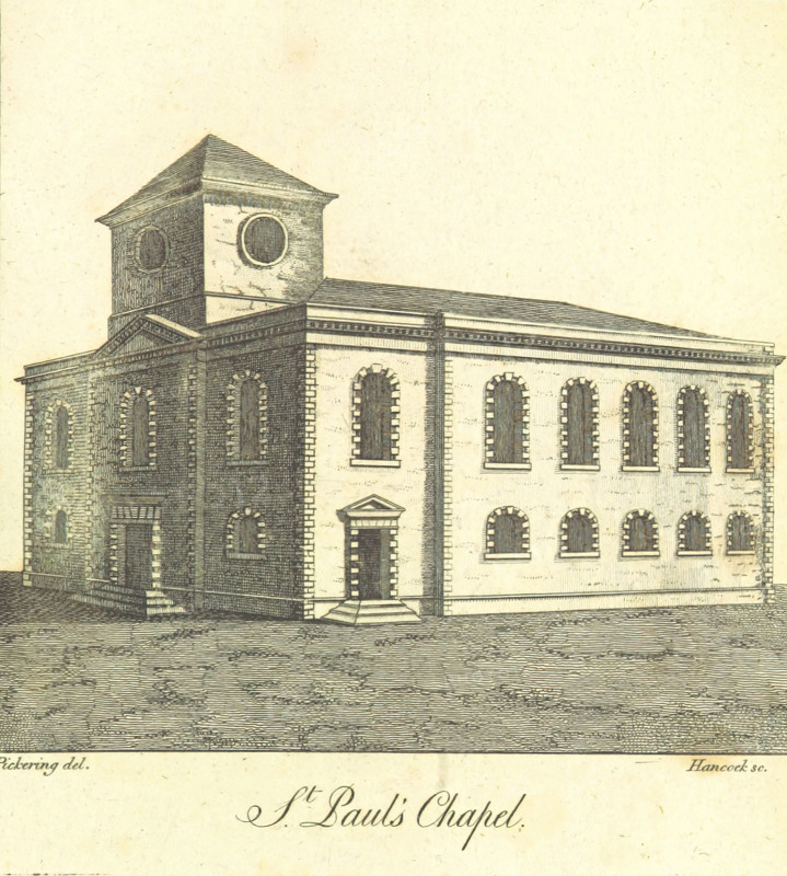 St. Paul's Chapel, 1809.  Creator: Hancock.