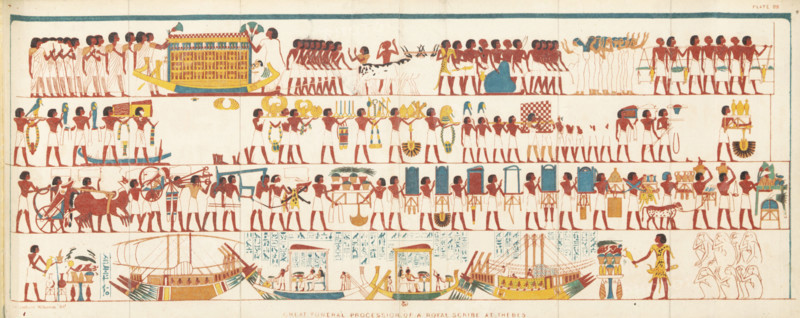 Great Funeral Procession of a Royal Scribe at Thebes, 1837. Creator: Unknown.