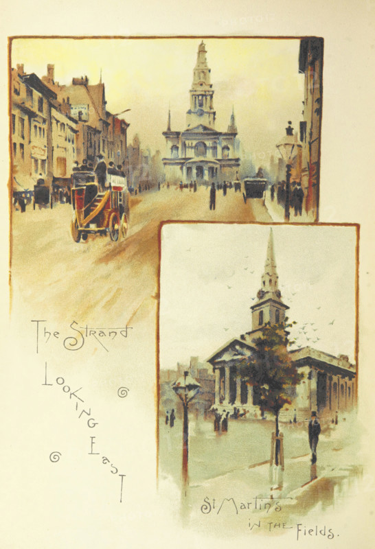 The Strand Looking East, and St Martin's in the Fields, 1892. Creator: Unknown.