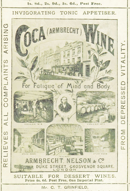 Coca (Armbrecht) Wine for Fatigue of Mind and Body, 1893.  Creator: Unknown.
