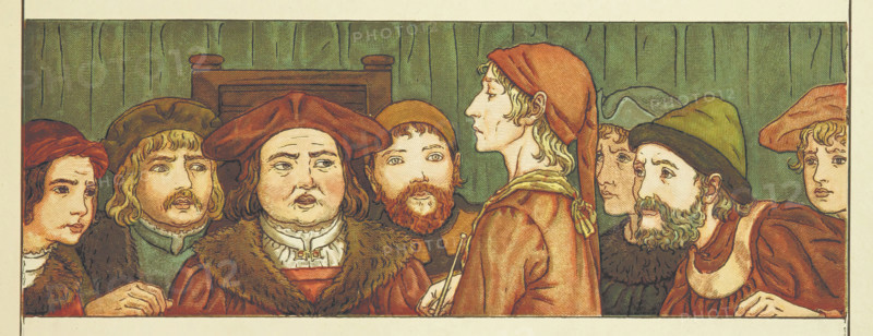The Pied Piper of Hamelin, 1889.  Creator: Catherine Greenaway.