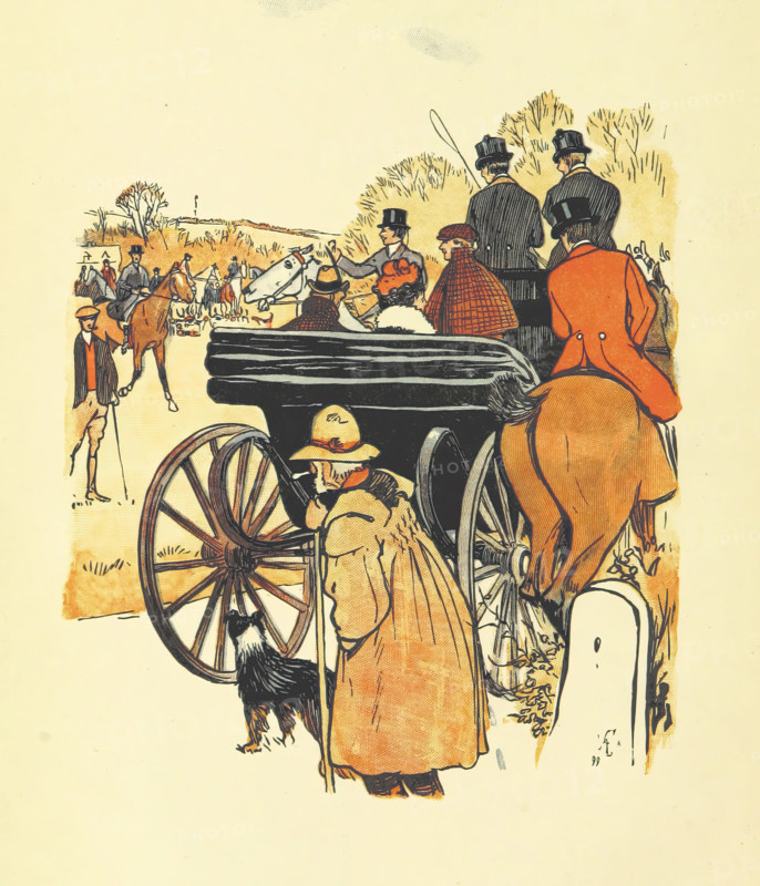Preparing to go fox hunting, 1898. Creator: Unknown.