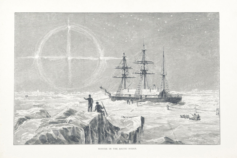 Winter in the Arctic Ocean, 1882.  Creators: Walter William May, Edward Whymper.