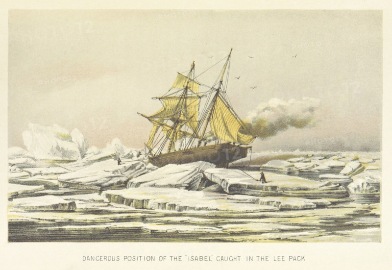 Dangerous position of the "Isabel" caught in the Lee Pack, 1853. Creator: Unknown.