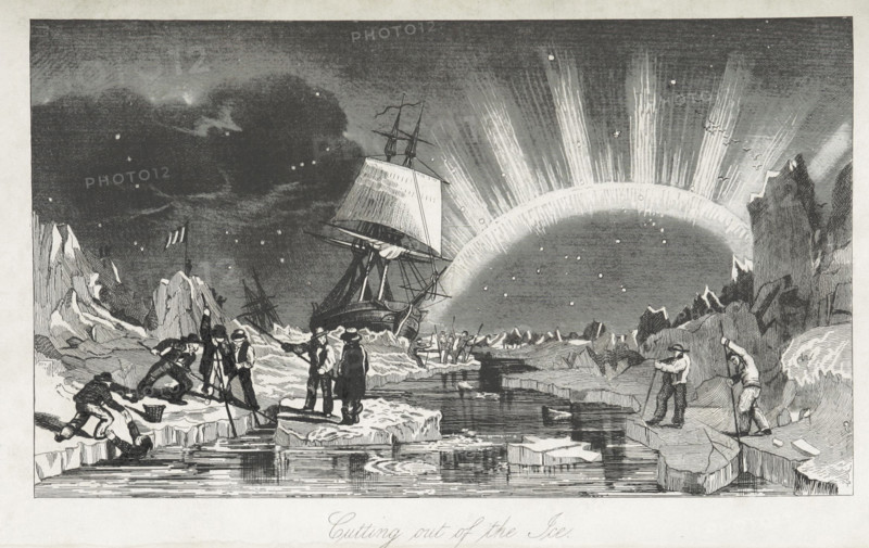 Cutting out of the ice, 1852.  Creator: Unknown.