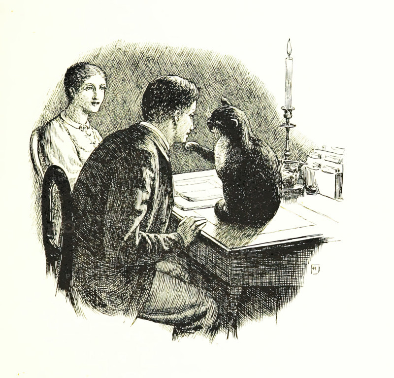 Man and woman with a cat, 1896.  Creator: Unknown.