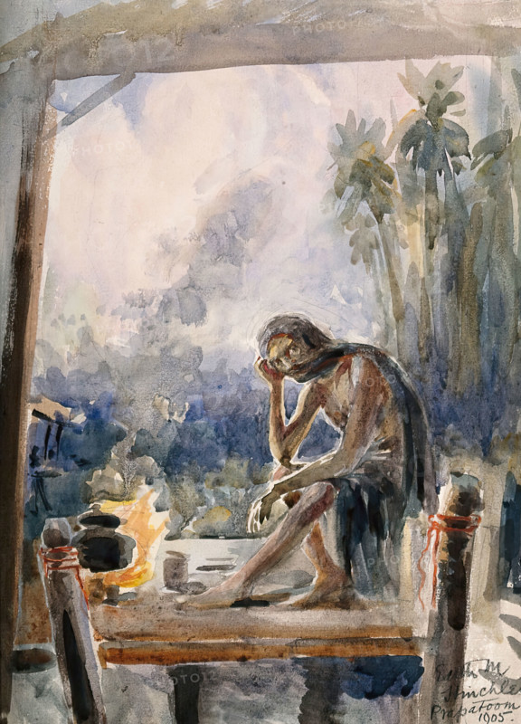 A man with leprosy in Prapatoom (?), 1905. Creator: Edith Mary Hinchley.