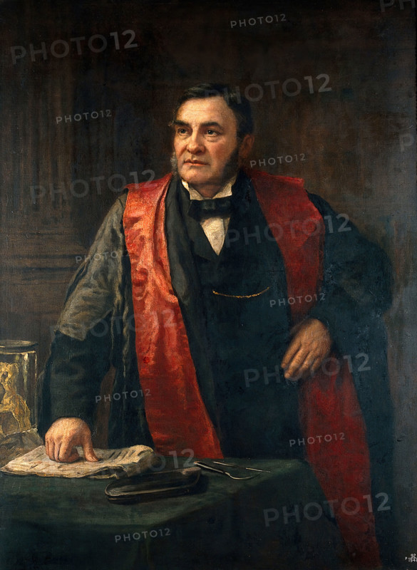 John Wood FRS, FRCS (1825-1891) giving a lecture, 1888. Creator: Henry Jamyn Brooks.