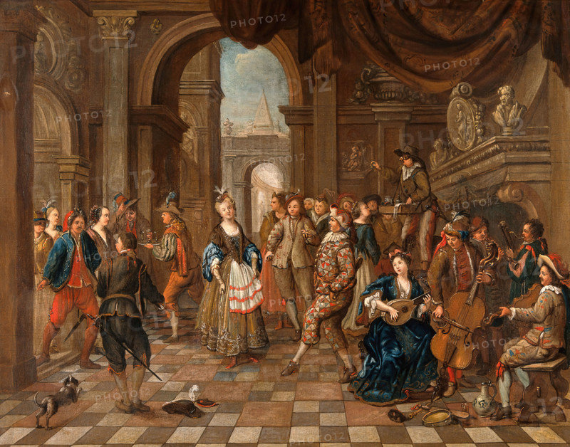 A party with music and actors entertaining the company, 1710. Creator: Hendrick Govaerts.