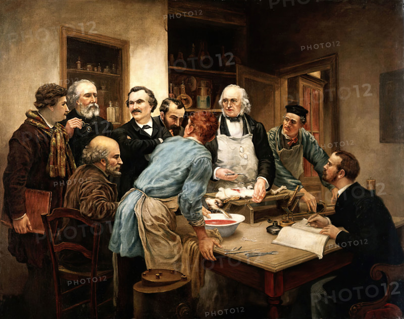 Claude Bernard and his pupils. Creator: Lhermitte, Léon Augustin, 1844-1925 (After).