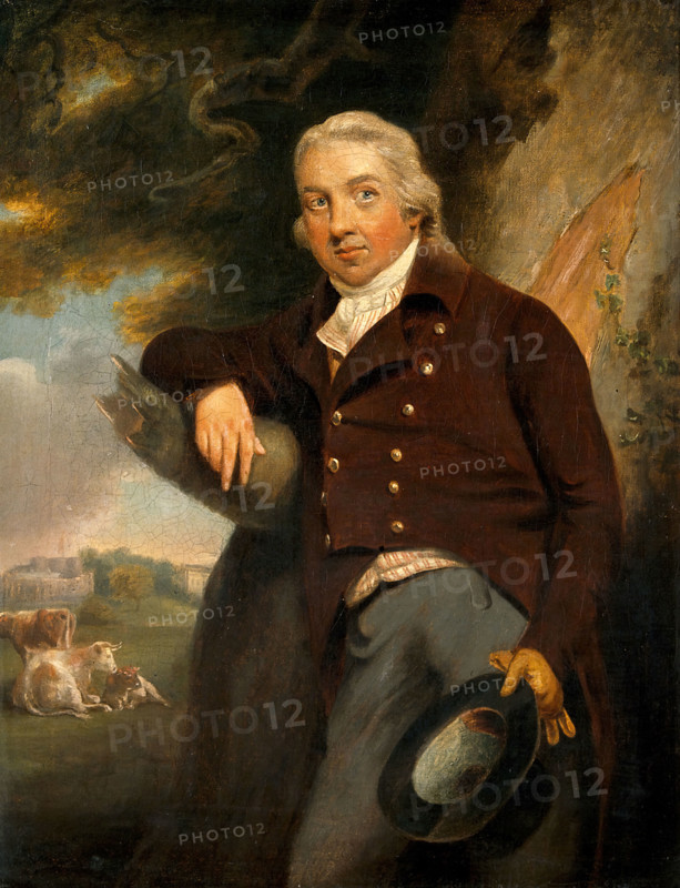 Edward Jenner, with a view of Berkeley, Glos, between 1769 and 1812. Creator: John Raphael Smith.