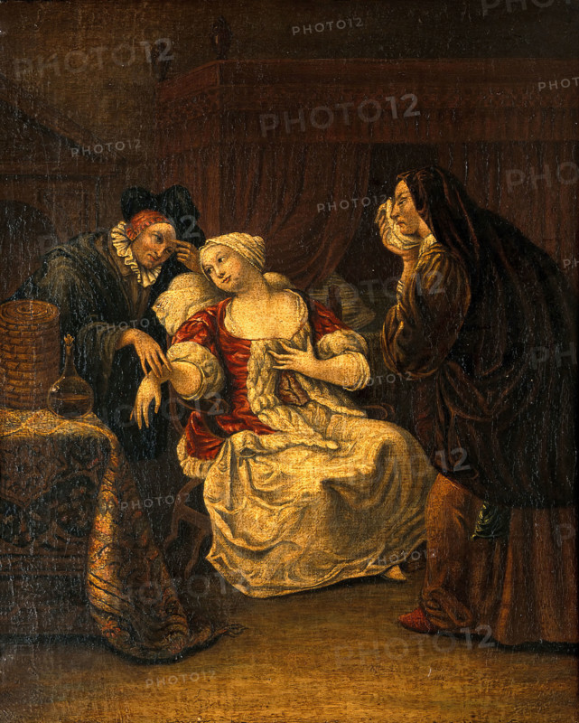 A medical practitioner taking a lady's pulse. Creator: Jan Steen.