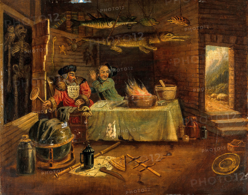 An explosion in a laboratory. Creator: Hogarth, William, 1697-1764 (After).