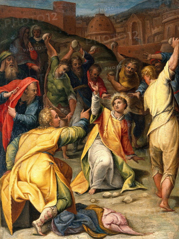 The stoning of St Stephen. Creator: Lorenzo Sabatini.