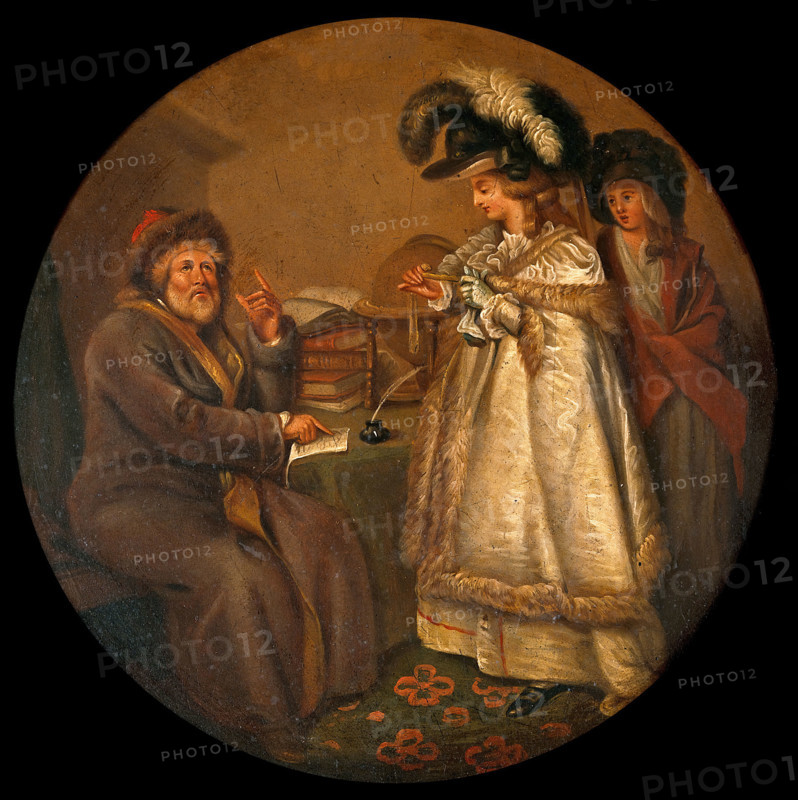 A man telling a lady's fortune. Creator: Smith, John Raphael, 1752-1812 (After).