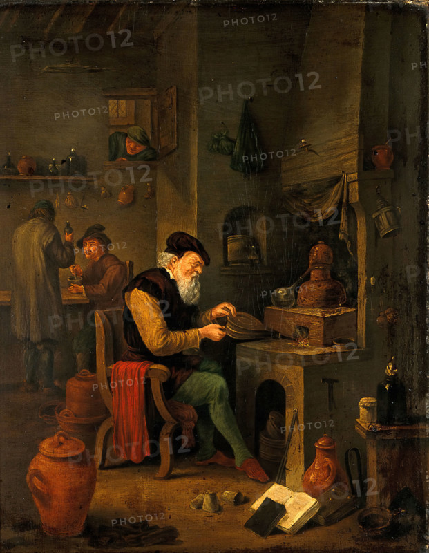An alchemist in his laboratory, c1680s. Creator: Follower of David Teniers the younger.