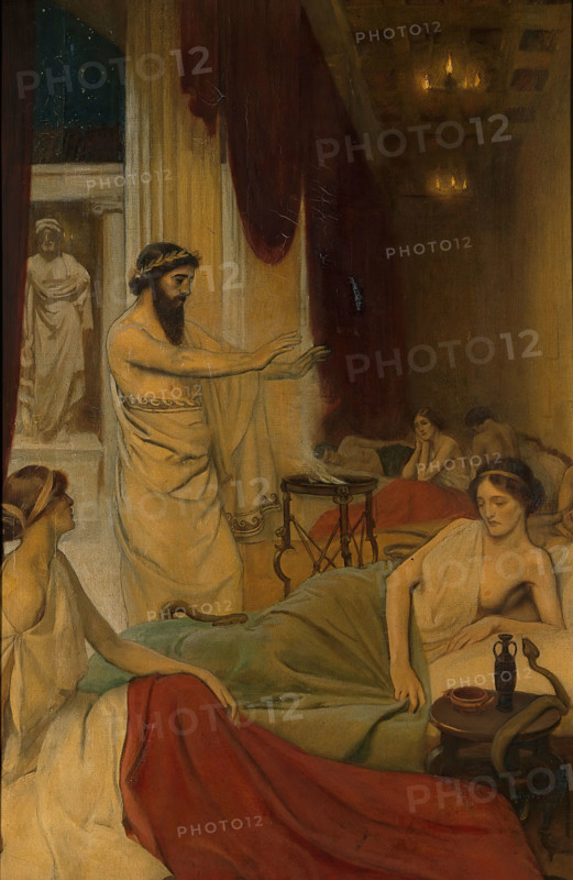 Patients sleeping in the temple of Aesculapius at Epidaurus, c1912. Creator: Ernest Board.
