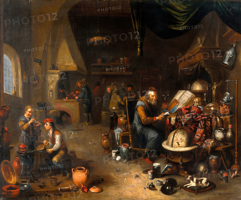 An alchemist in his laboratory, c1700s. Creator: Unknown.