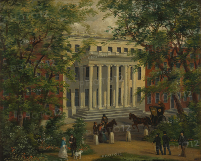 The Royal College of Surgeons of England: the portico from Lincoln's Inn Fields, between 1800 & 1899 Creator: Unknown.