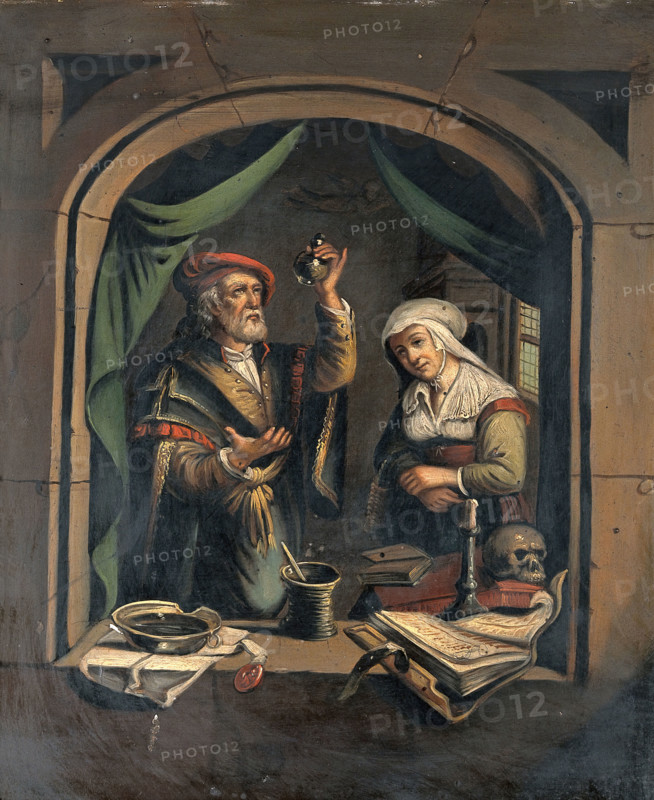 A physician examining a urine flask, c1650s. Creator: Unknown.