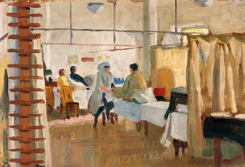 Royal Naval Hospital, Haslar: massage room, c1918. Creator: Jan Gordon.