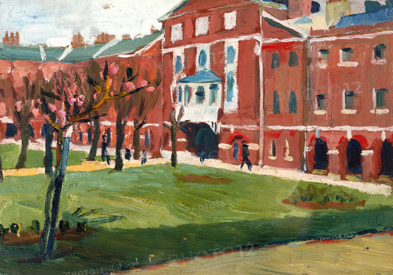 Royal Naval Hospital, Haslar: the façade, c1918. Creator: Jan Gordon.
